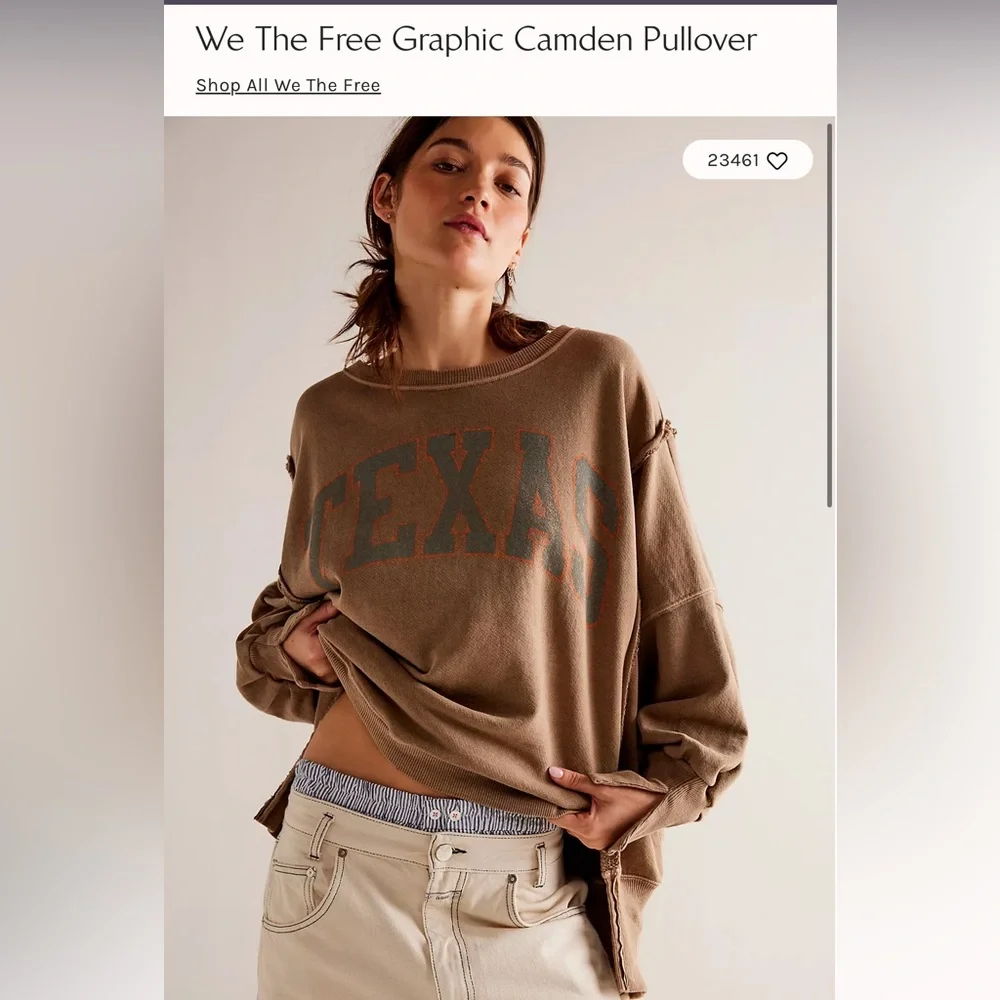 NWT Free People Graphic Camden pullover